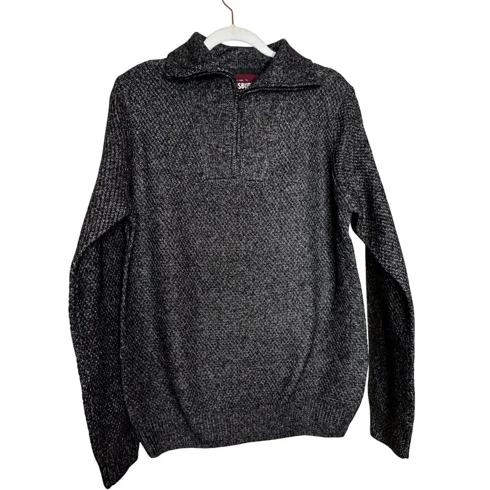 Alesbury 1/4 Zip Pullover Sweater Charcoal Gray Knit Long Sleeve NWT Mens Medium